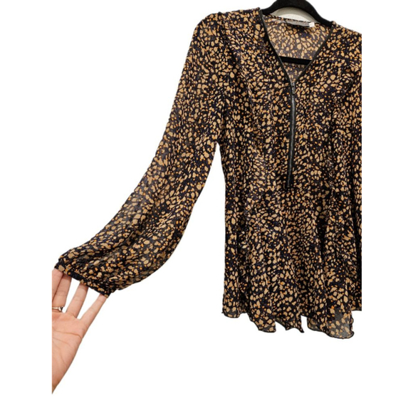 Women's Mint Velvet Blouse - Black & Tan - Size 8 - Picture 4 of 6